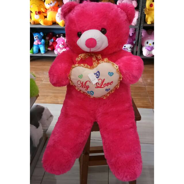 Boneka beruang pink/boneka teddy bear jumbo/boneka beruang murah/boneka love pink/boneka murah pita