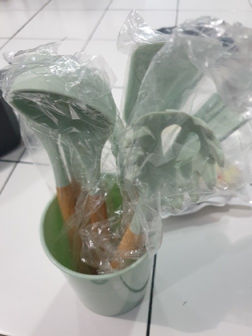 Az Sutil Silikon Spatula Silicone Sodet Alat Masak Set 8pc Import / Gagang Kayu Premium Quality