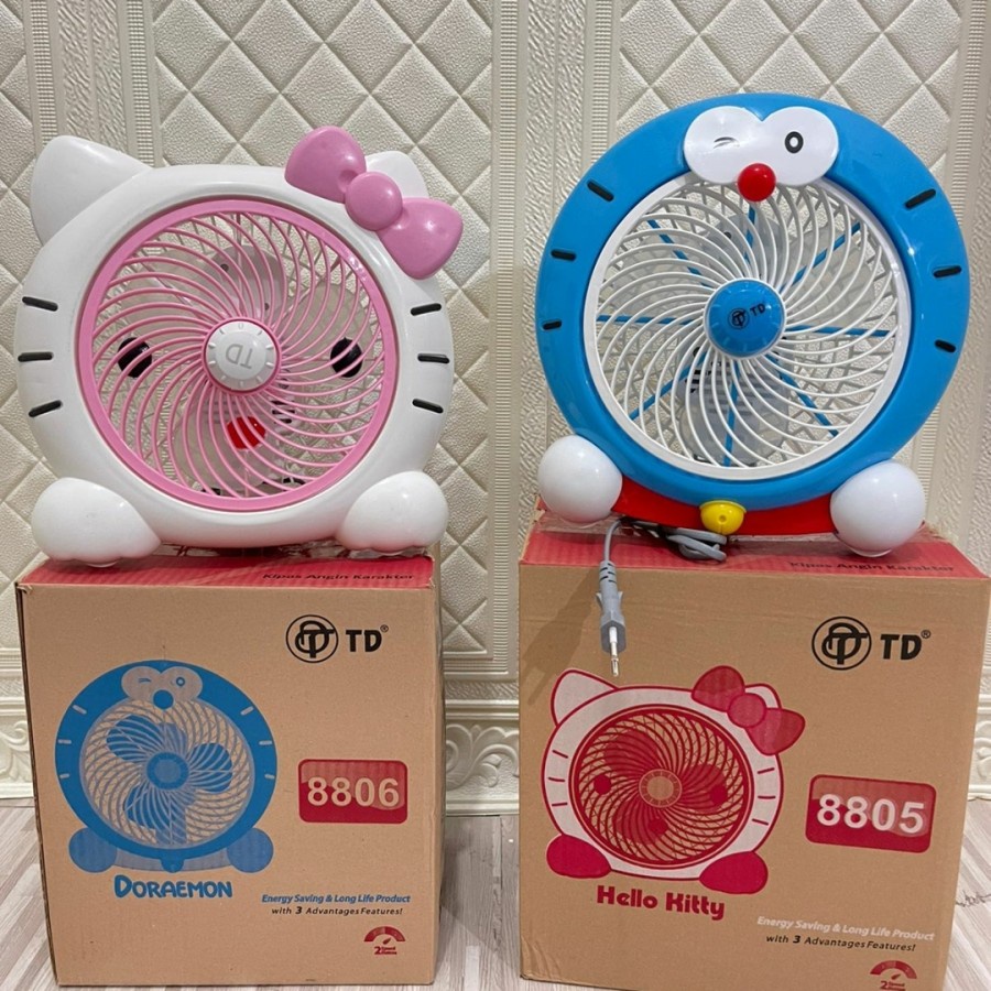 BELLA - KIPAS ANGIN KARAKTER DORAEMON HELLO KITTY TD LUCU PORTABLE FAN DESK