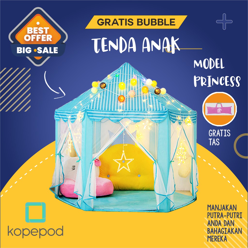 TENDA Anak Tenda Mainan Anak Rumah Castle Jumbo Outdoor Indoor Tent Portable Kopepod