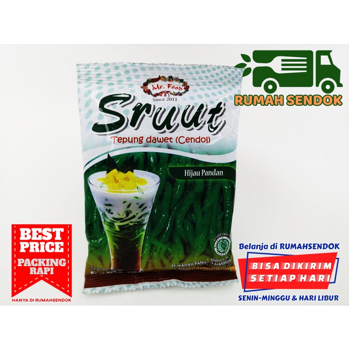 

NEW Cendol Dawet Sruut Tepung Premix Instan 100gr Mr. Food Takjil Buka - Pandan Hijau