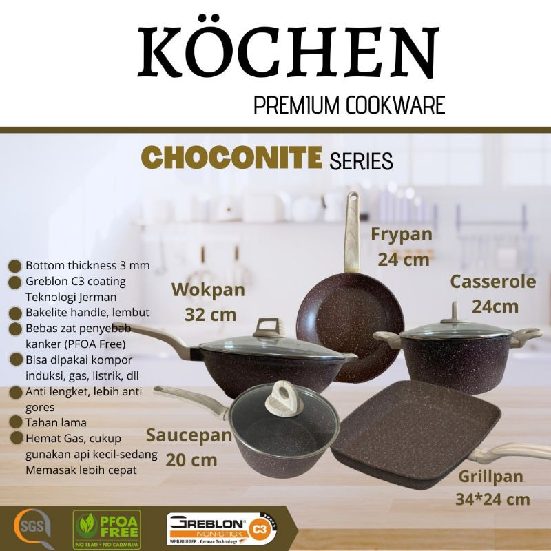 KOCHEN PREMIUM COOKWARE GRANITE GREBLON C3 ANTIGORES