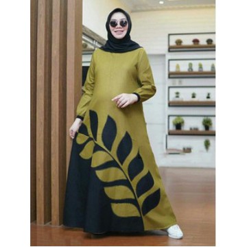Baju gamis wanita terbaru model pesta kekinian moscrepe azahra syar'i busui syar'i