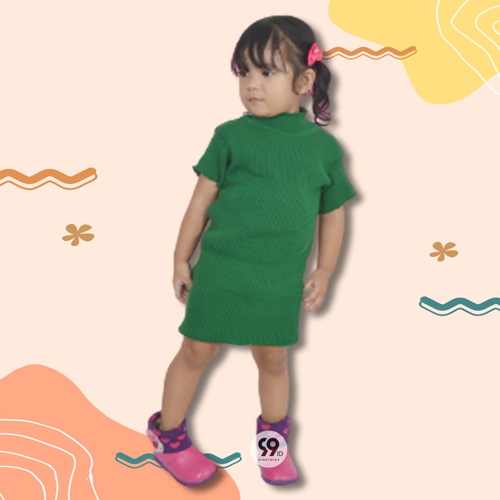 DRESS KALILA BAJU RAJUT 1-3th  anak perempuan tangan pendek