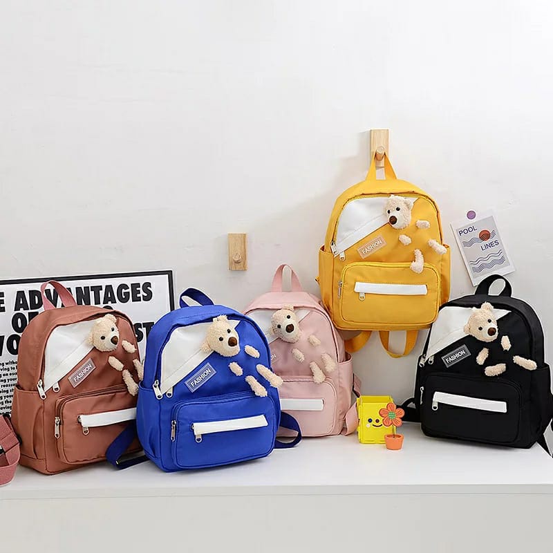 TAS RANSEL SEKOLAH ANAK LAKI DAN PEREMPUAN / RANSEL BACKPACK CEWEK COWOK TAS FASHION MODEL BONEKA TEDDY BEAR S-80016