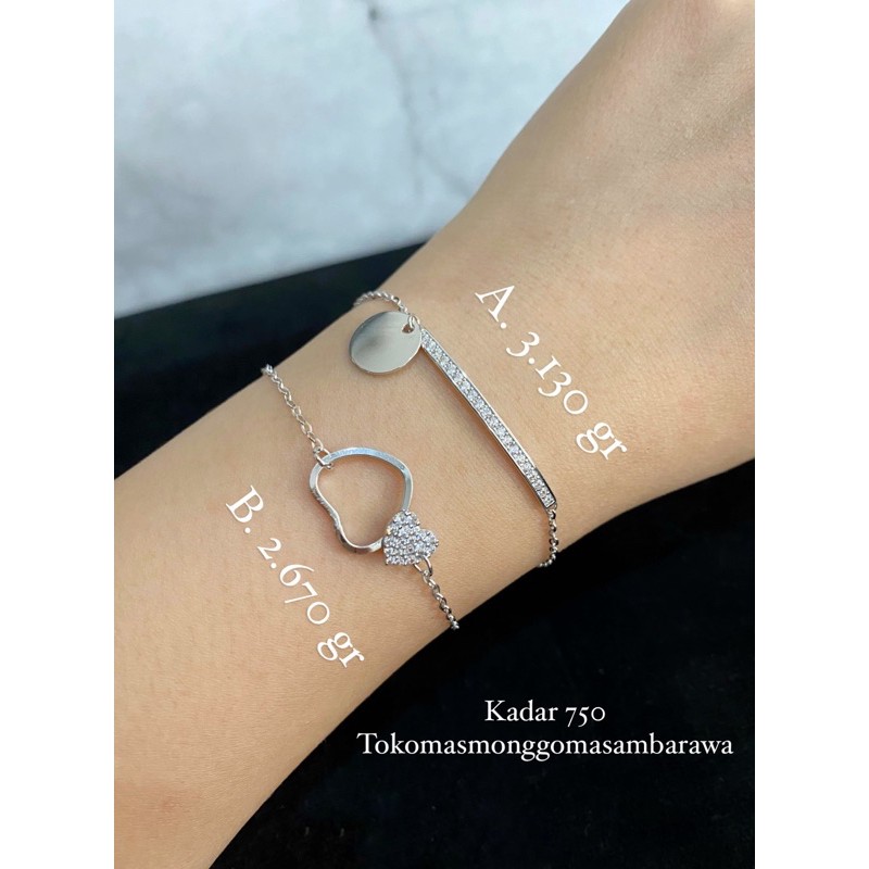 Gelang Putih Serut Emas 17k/750