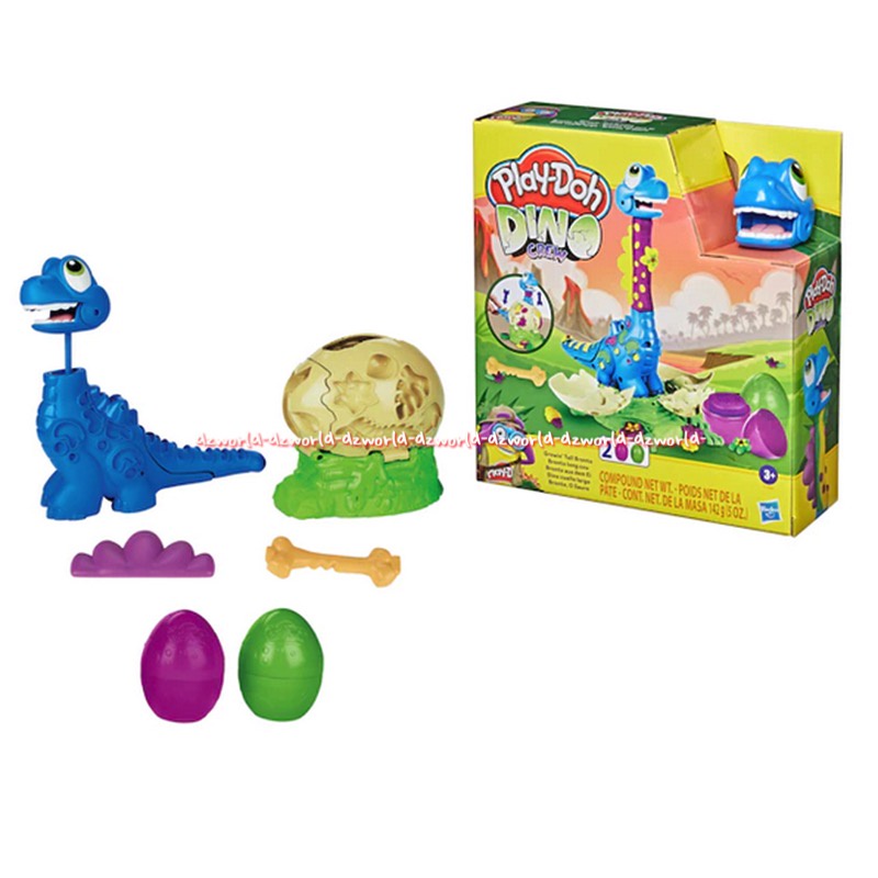 Play-Doh Dino Crew Growin Tall Bronto Dinosaur Mainan Lilin Playdoh Dinosaurus Bisa Tumbuh Tinggi