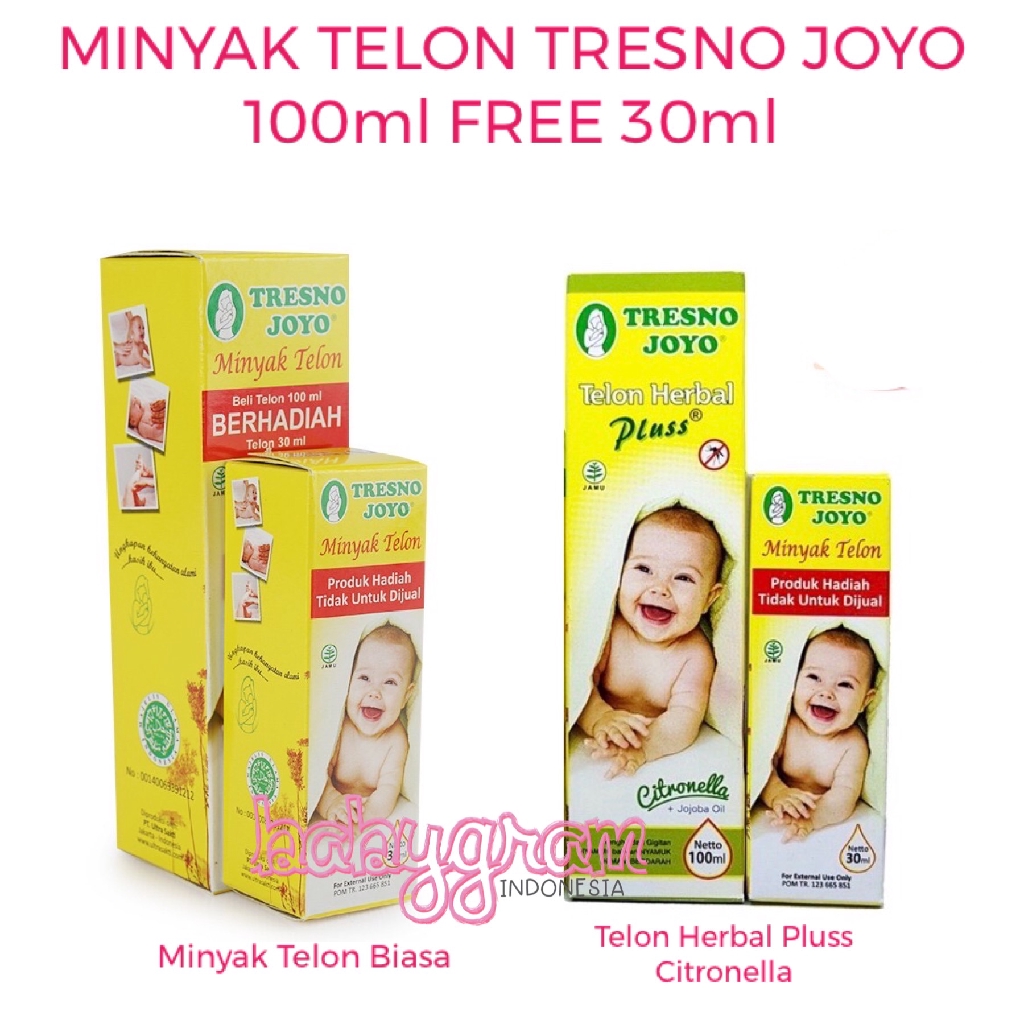 Tresno Joyo Minyak Telon Bayi 100ml FREE 30ml Herbal plus Citronella Lavender Orange 60ml Balsem JMK Kayu Putih Balsem Balsam