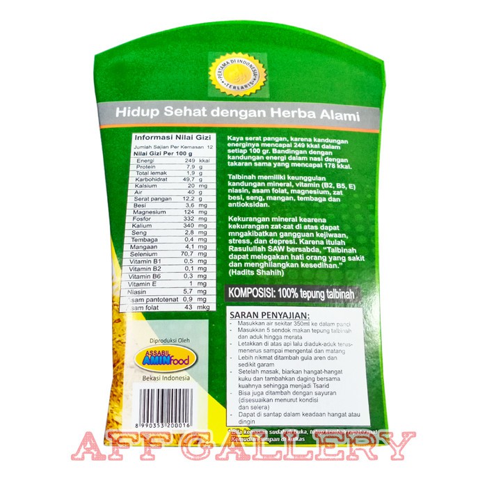 

Talbinah Resep Thibb Nabawy 400gr + 40gr | Tepung Gandum 100% Original
