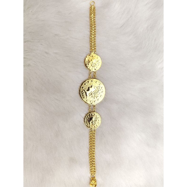 Gelang rantai koin lapis emas