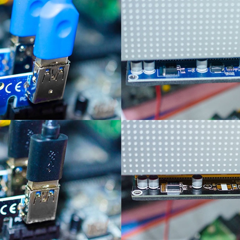 Btsg PCI-E Riser Card Whiteboard PCI-E 1X to16X 6Pin Kartu Riser USB3.0 Extension Cord