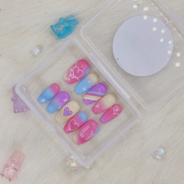 BTS Love Yourself custom press on nails nail art gel kuku palsu