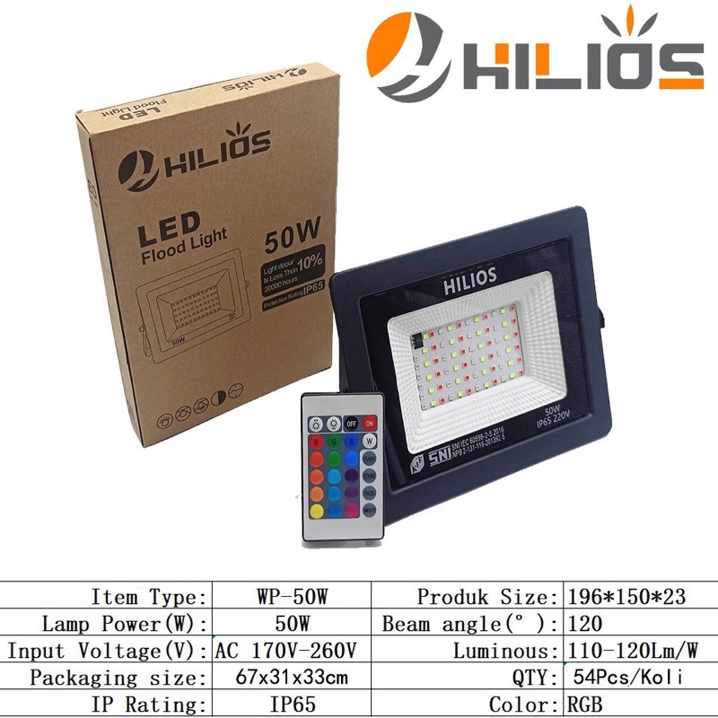 hilios led flood light 50w RGB