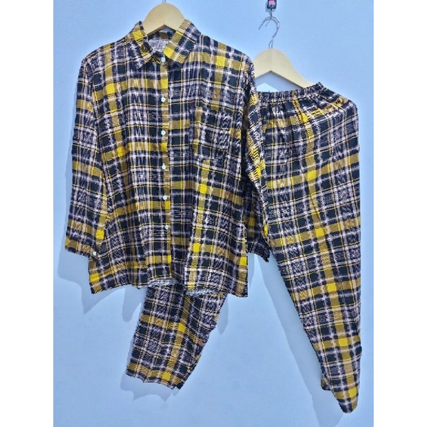 ONE SET/SETELAN PAJAMAS WANITA DEWASA LD 110 CM TYE DYE RAYON VISCOSE PREMIUM-1