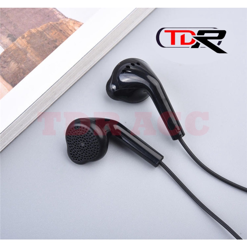 HEADSET - EARPHONE - HANDSFREE SAMSUNG J1 ACE ORI VIETNAM HITAM KABEL BESAR SUARA EXTRA BASS PANJANG 1.5 METER