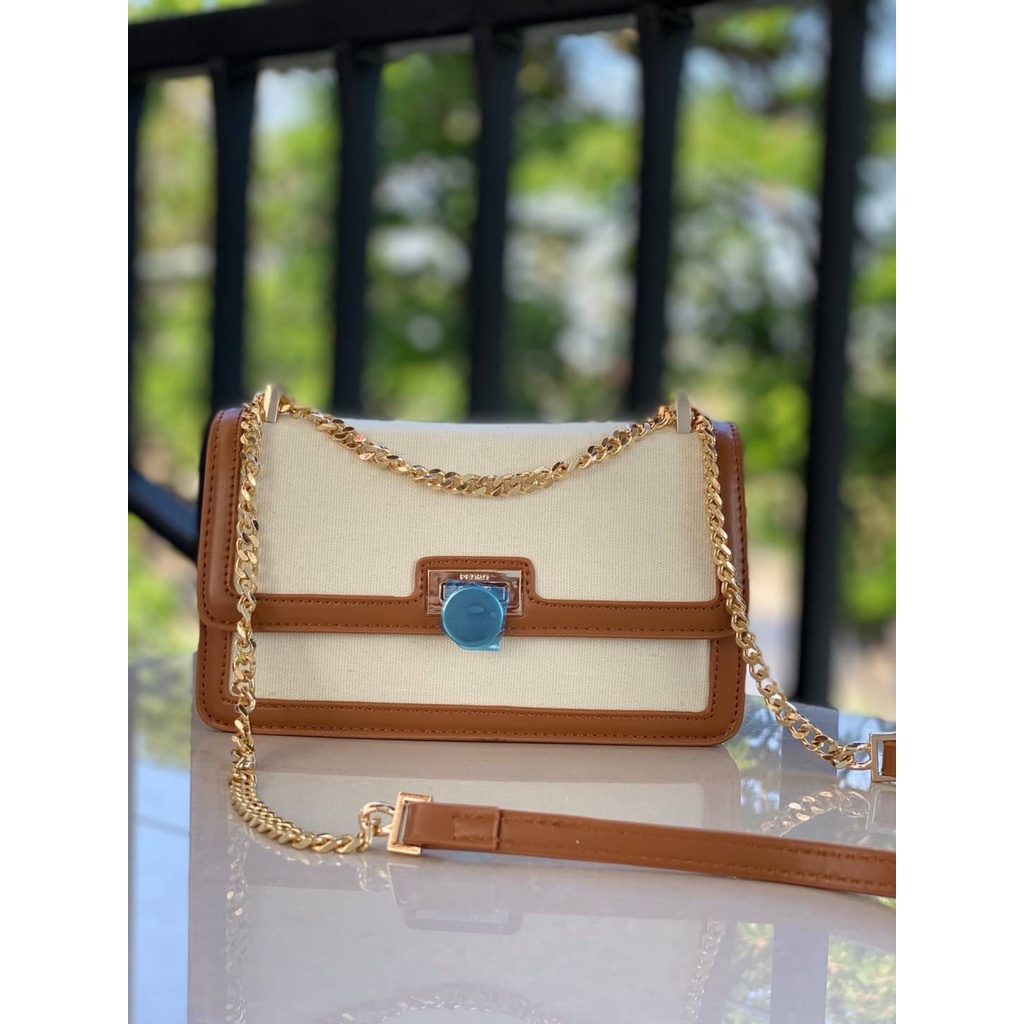 C1098 Pedro Push Lock Chain Handle Crossbody Bag