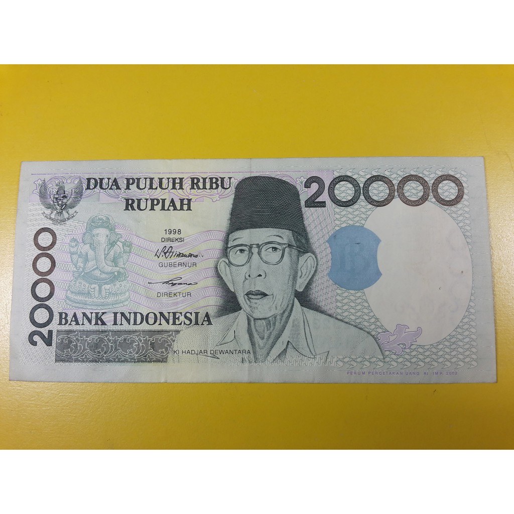 Uang Kuno Indonesia 20000 Rupiah Tahun 1998 AU