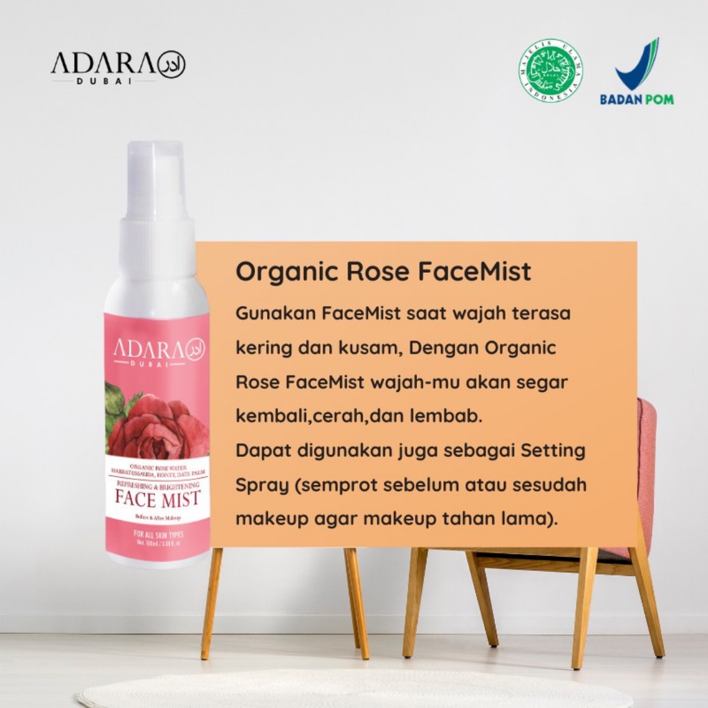 [FREE GIFT] ADARA Organic Rose Face Mist | Facial Mist 100 ml