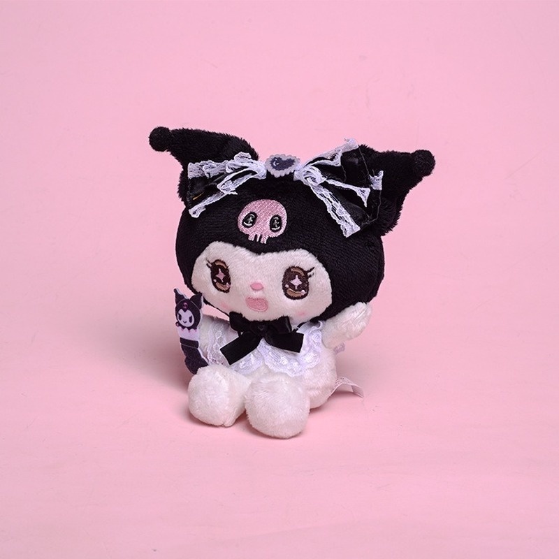 Mainan Boneka Stuffed Plush Kartun Kuromi 12cm Untuk Gantungan Tas / Hadiah