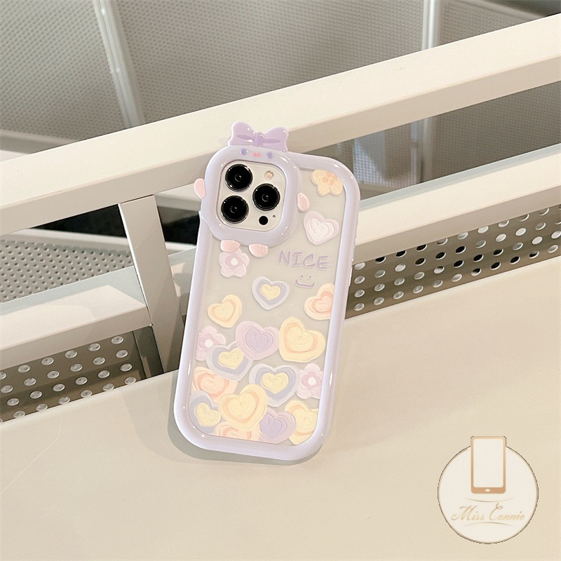 Soft Case Bumper Desain Pita Monster Len 's Smiley Hati Ungu Untuk IPhone 11 XR 6 6S 7 8 Plus 13 12 14 Pro MAX X XS MAX SE