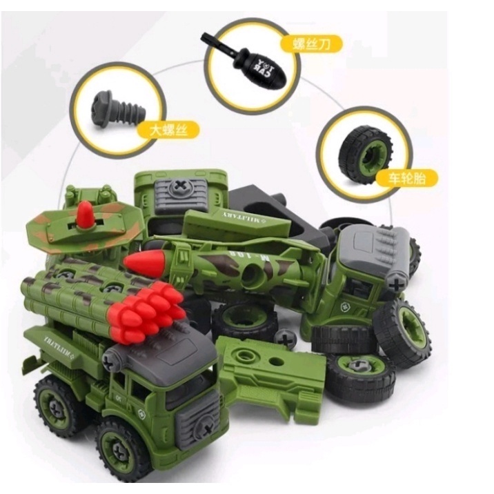 Mainan Anak Mobilan Army Military 1 Set Isi 4 Pcs