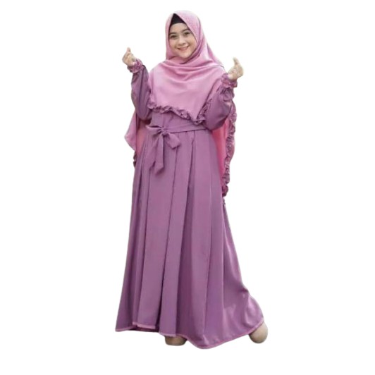 konveksi  - ASHILA SET SYARI - Set Syari Polos Bahan Moscrepe free Hijab