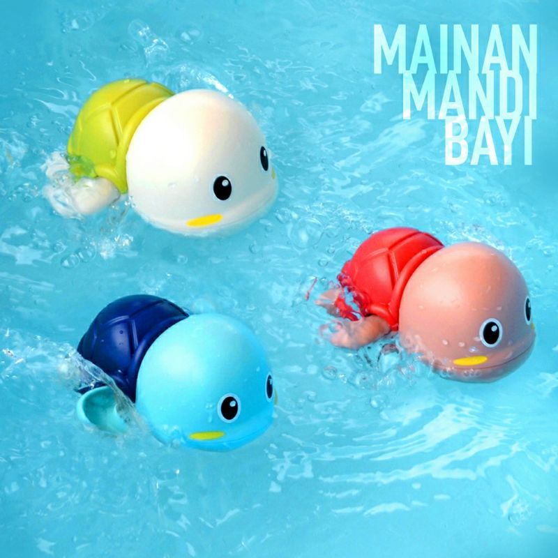 mainan mandi kura kura berenang ikan berenang
