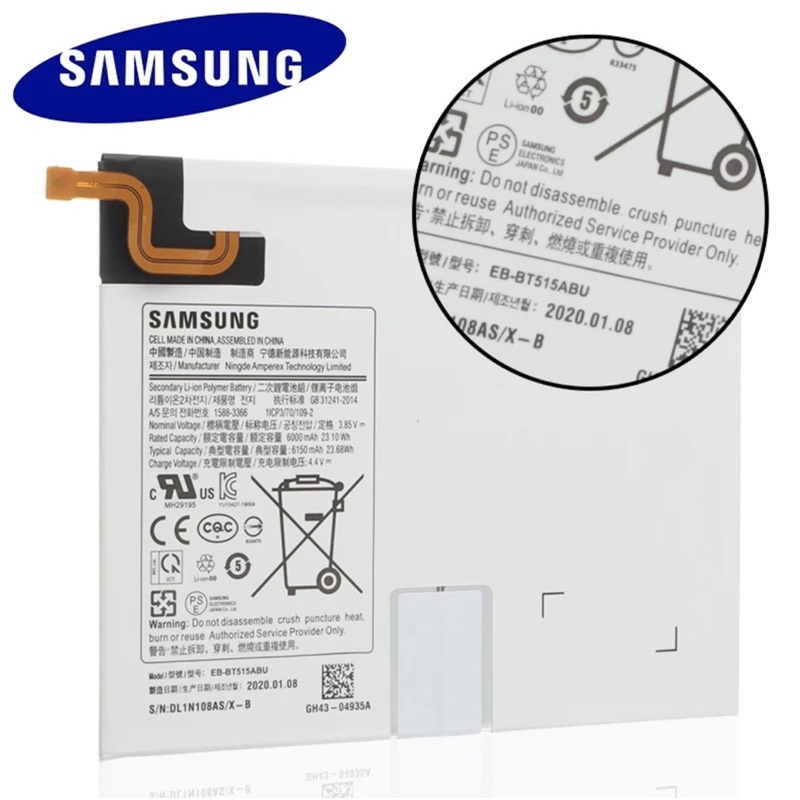 BATRE - BATRAI - BATERAI TABLET SAMSUNG TAB T515/T510/TAB A 10.1 2019/EB-BT515ABU ORIGINAL 100%