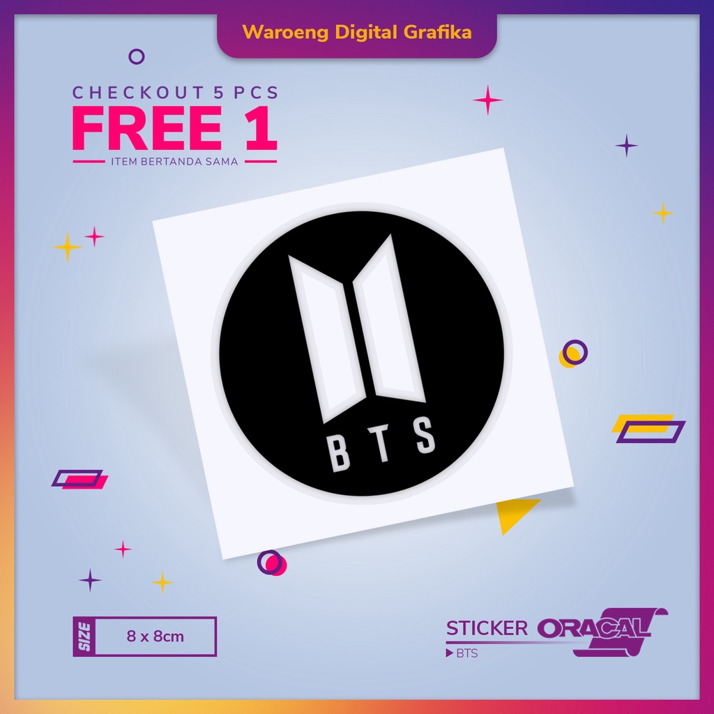 Sticker Group Musik KPOP BTS | Sticker Logo BTS Murah & Tahan Air