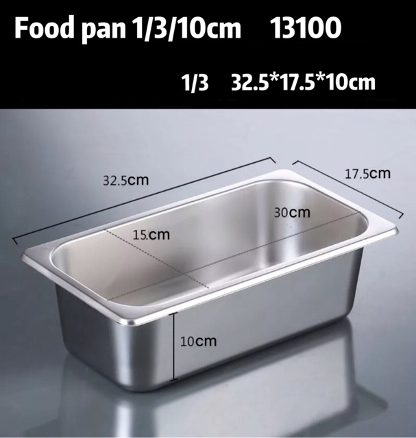 gastronom Food pan 1/3 ke dalam 10cm wadah penyimpan 13100 stainless