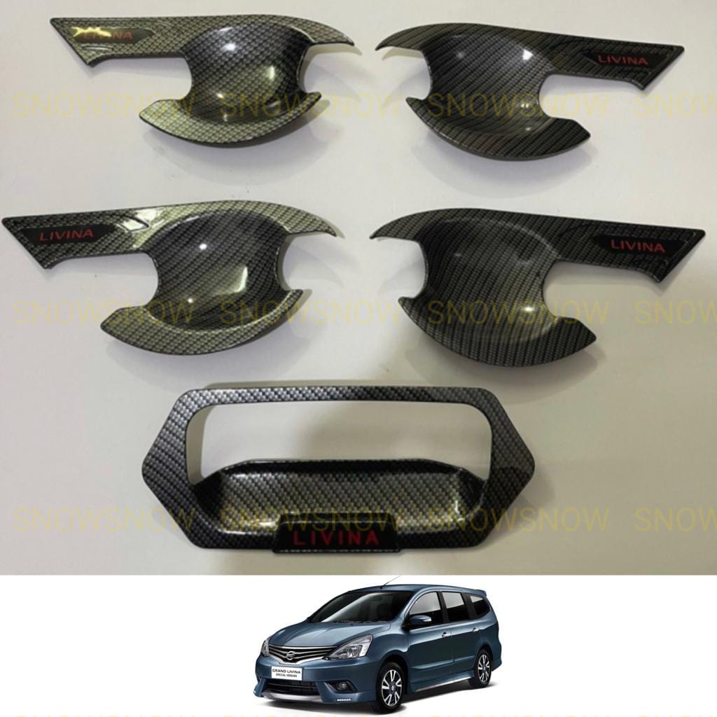 Paket Outer Handle Tank Cover Grand Livina Lama Old 2008 2014 2018 Carbon