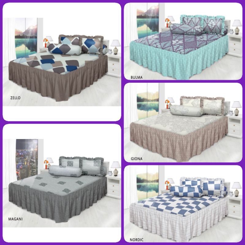 Sprei my love rumbai topi uk 140X200 / 160X200 canis orange aztek botanic mayo avanti kalia zello ma