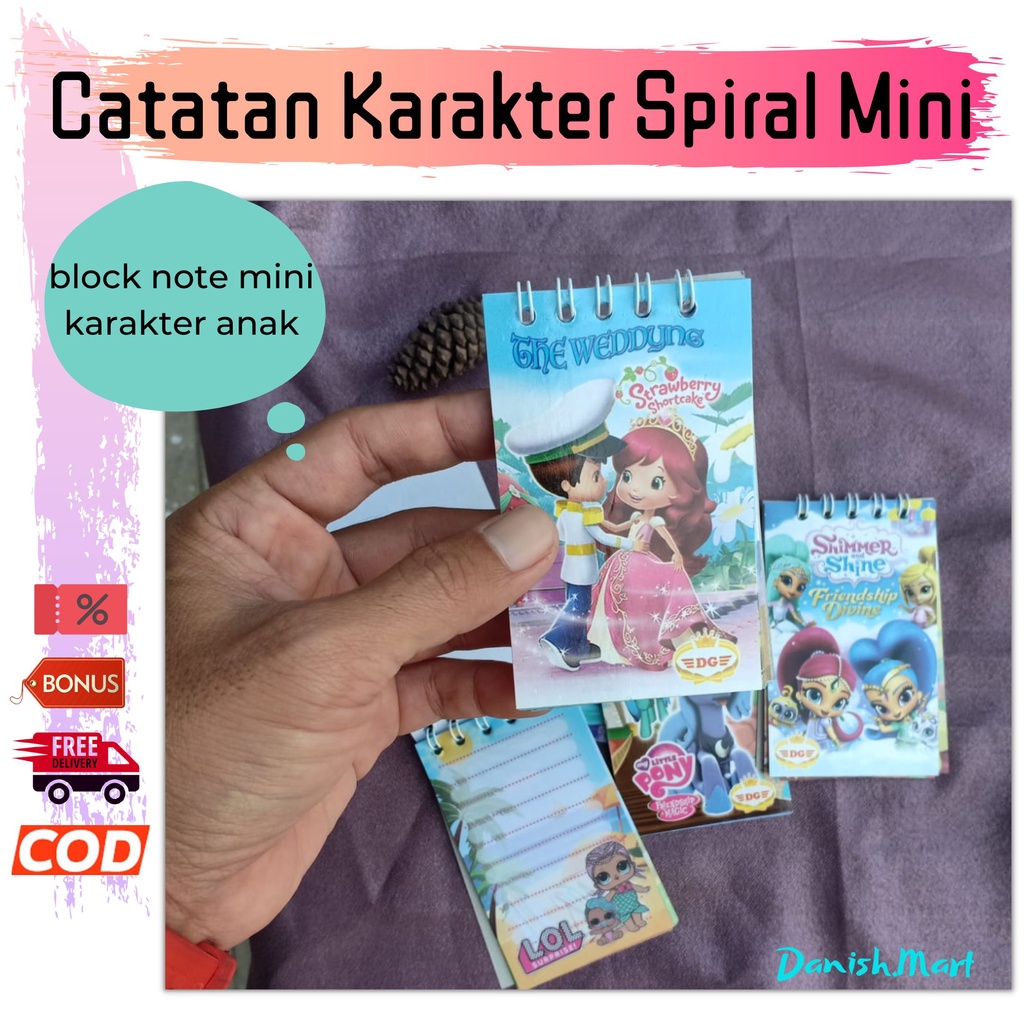 

Buku Catatan Kecil Karakter Anak Spiral Mini Blok Note Gambar Kartun Saku Pocket Book