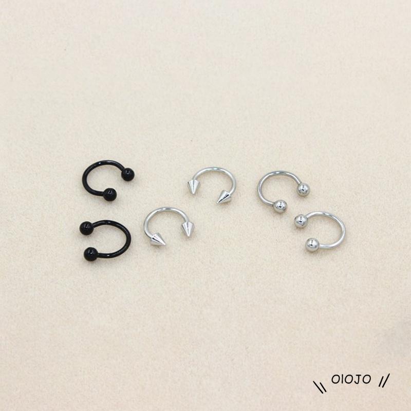 【COD】Anting Tindik Hidung / Telinga / Alis / Bibir / Tubuh Bentuk Tapal Kuda Bahan Stainless Steel