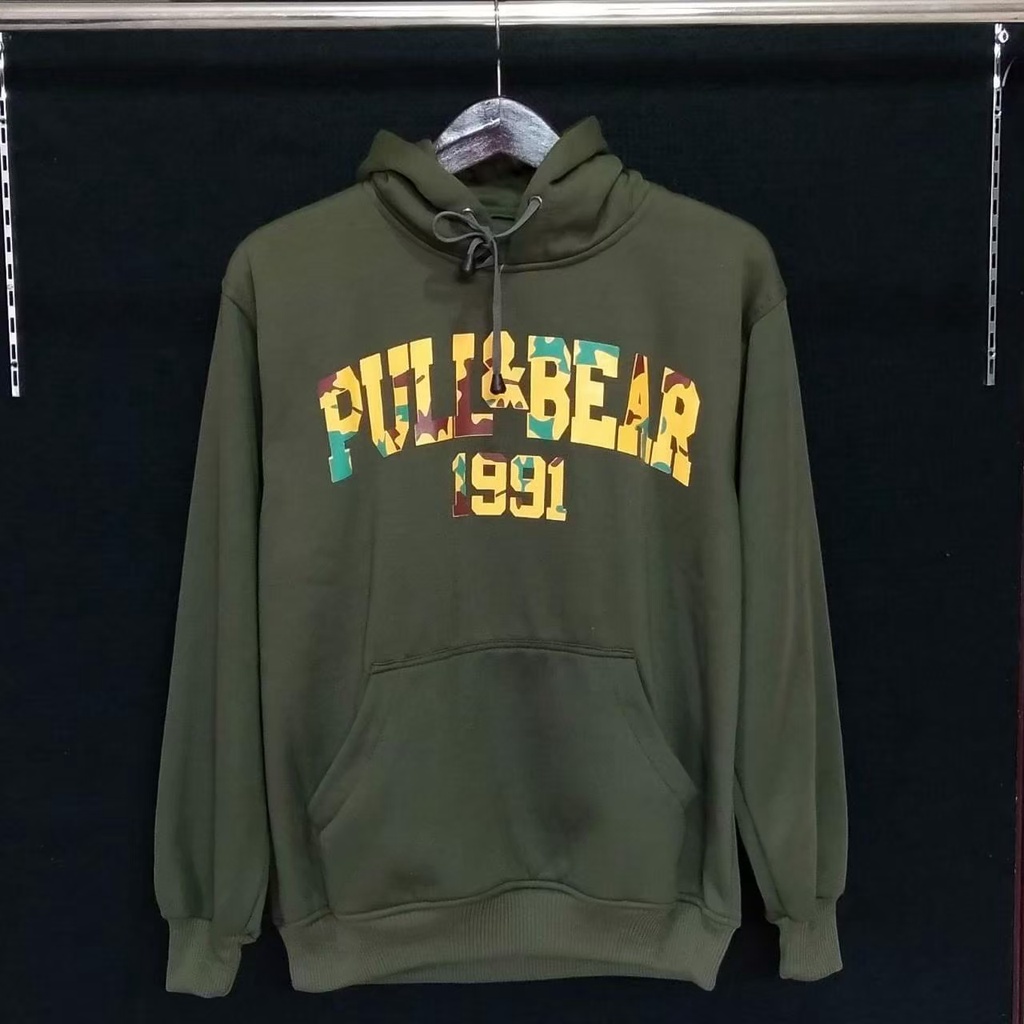 HOODIE PULL&amp;BEAR ORIGINAL/HIJAU ARMY