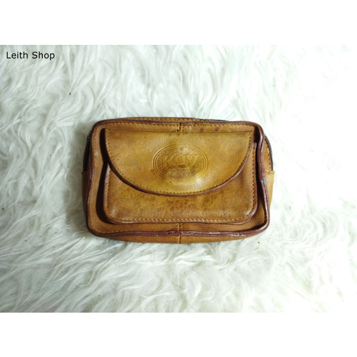 Tas Pinggang untuk Sabuk Pria Belt Ikat Pinggang Mini Bag Kulit Asli Ori