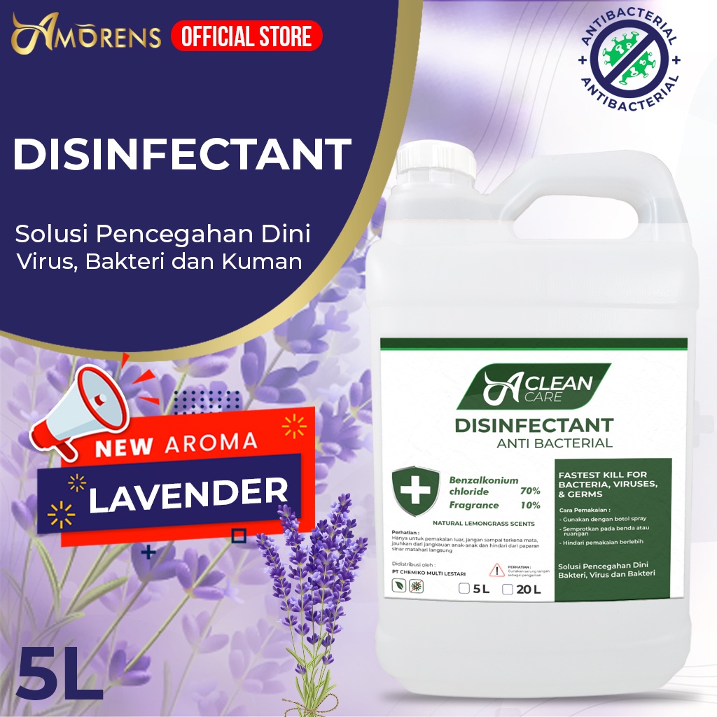 [KHUSUS GRAB/GOSEND] DISINFEKTAN / Disinfectant Antiseptik Cairan A CLEAN CARE 5 Liter