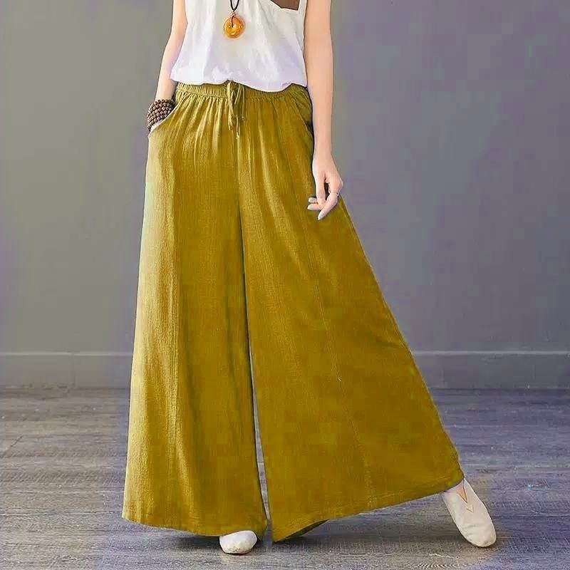 Trivia pants Celana casual wanita Celana kulot jumbo big size Celana kulot bahan katun linen Celana panjang wanita Trivia cullote Celana wanita korean style Trivia kulot Celana panjang wanita jumbo