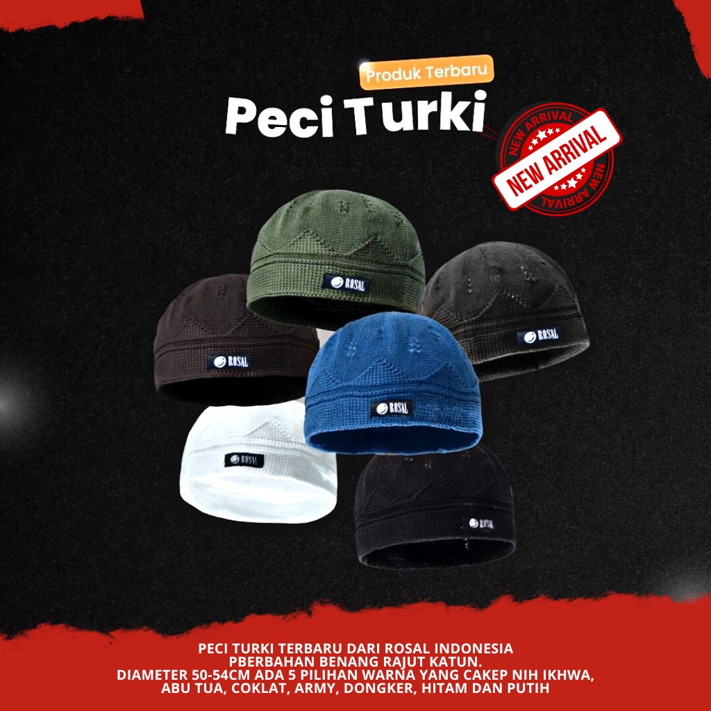 TERBARU  Peci Rajut Polos Pria Muslim Casual Murah Original ROSAL
