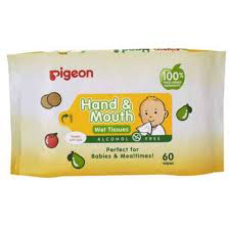 Pigeon Baby Hand and Mouth Wipes Tissue [60 Wipes]