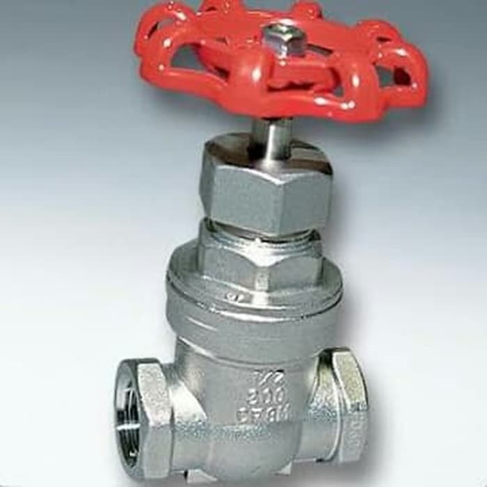Gauge valve / sluice valve 1/2&quot; (inchi) stainlees steel - Putih