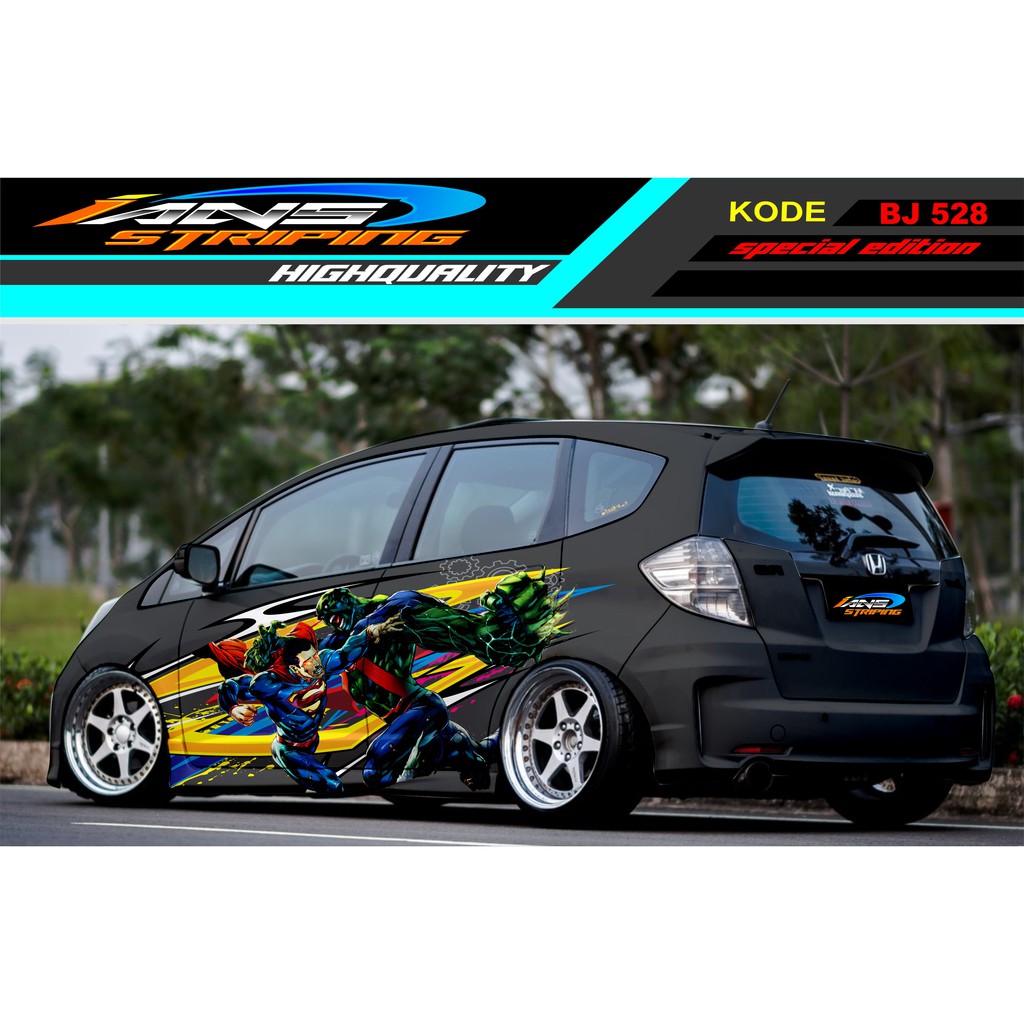 DECAL STICKER MOBIL JAZZ BRIO AVAZA SIGRA / STIKER MOBIL SUPERMAN / STICKER VARIASI MOBIL