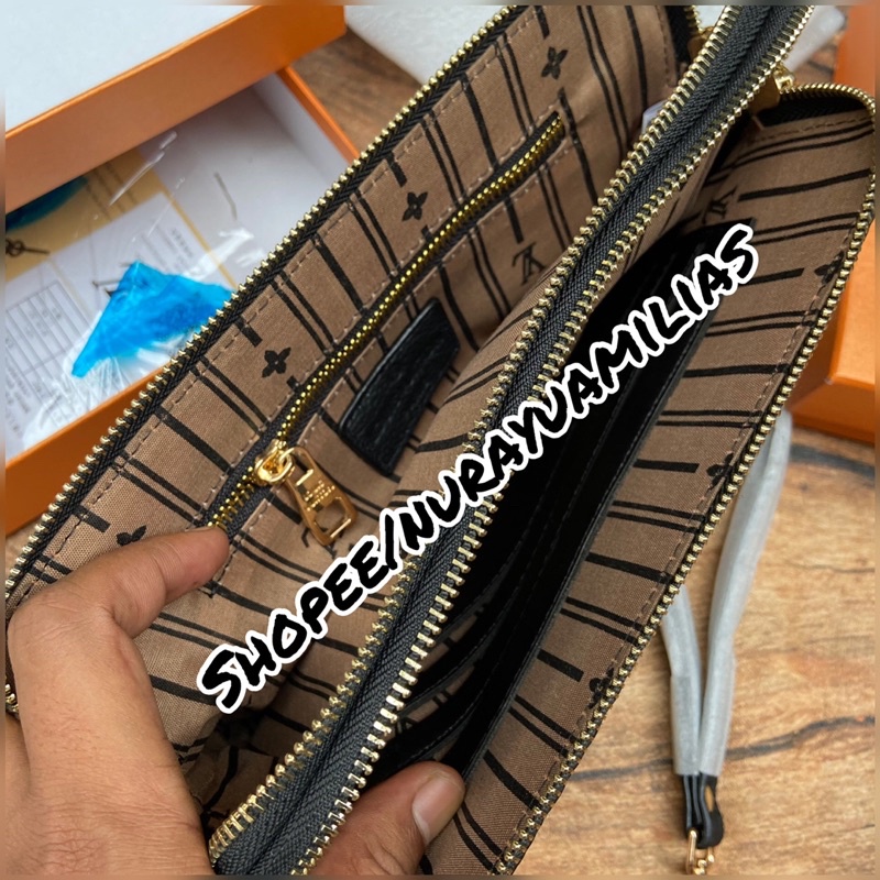 Clutch Lv dengan kode kunci. full kulit asli import handbag lv import clutch pria wanita branded