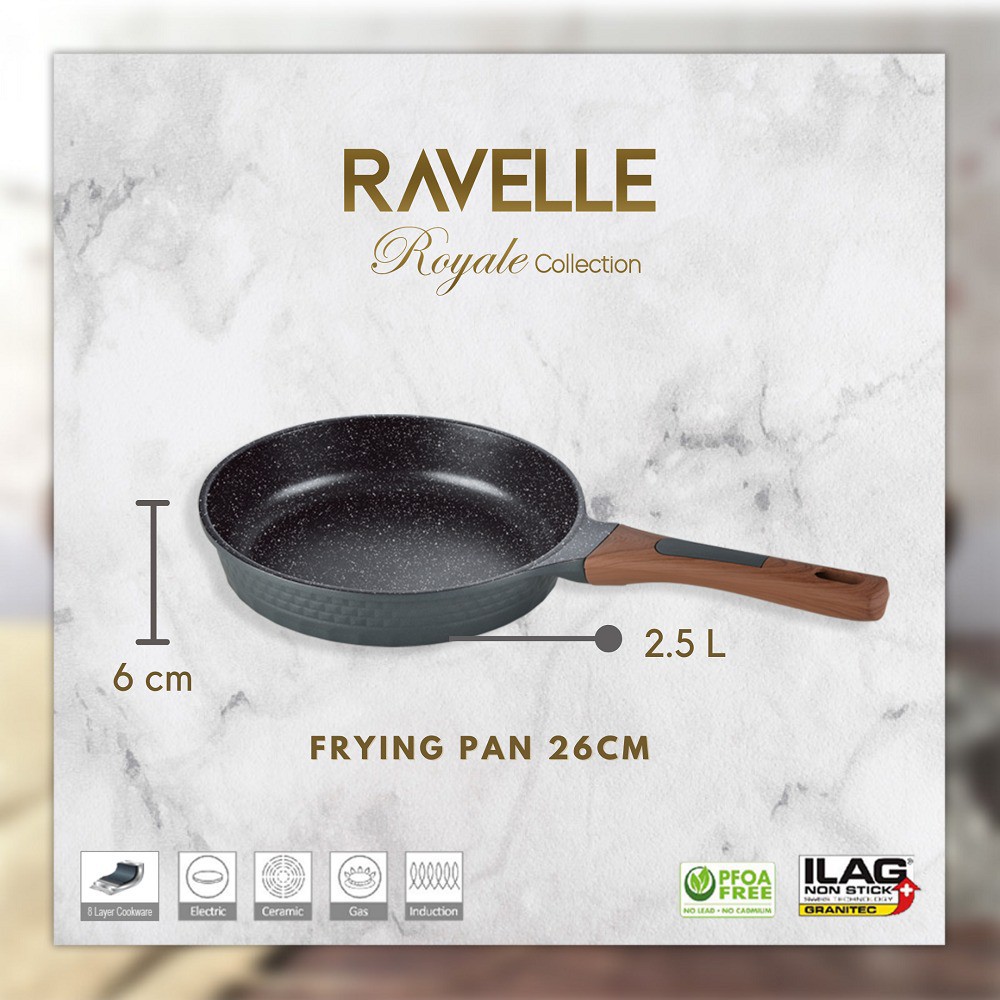 Frying Pan Penggorengan 26cm Ravelle Royale ILAG Granitec-2