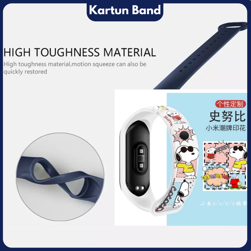 Strap Ml Band 3 Band 4 Band 5 Band 6 Band 7 Strap Silicone Tali Pengganti XlAOMl Ml Band 3/4/5/6/7 Lucu Motif Kartun Anime