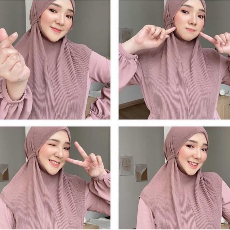 Bergo maryam plisket full cerutybabydoll/ Bergi tali plisket / Bergo maryam tali full plisket / Hija