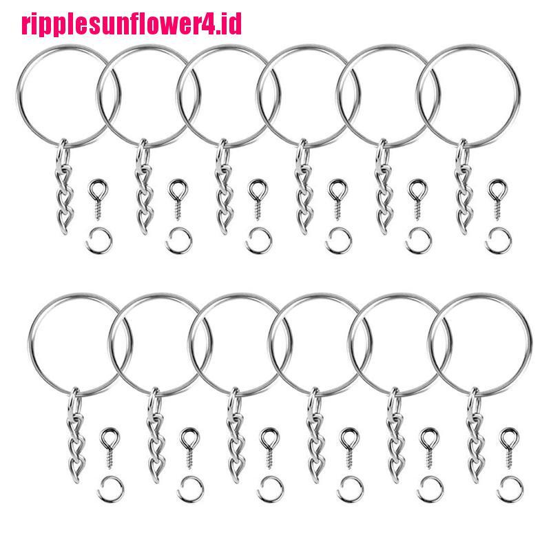 150pcs Gantungan Kunci Rantai Split Jump Ring Dengan Pin Sekrup