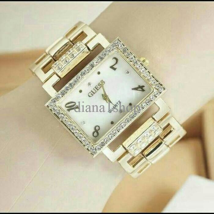 jam tangan wanita guess kotak besar gelang bangles unik gaul murah