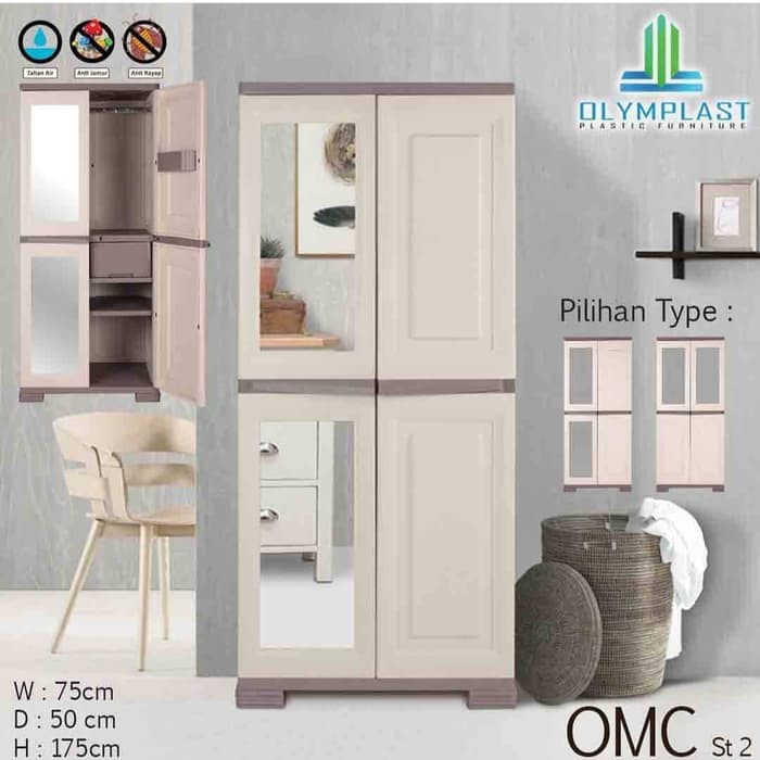 Lemari 2 pintu + kaca OMC-ST2 termurah-GOJEK