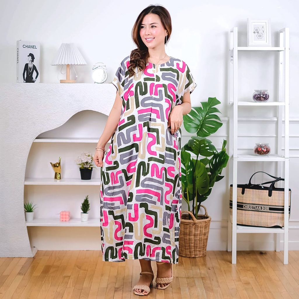 BEFAST - ZEC OOTD Dress YUQIA / Busui Daster Di Bawah Lutut Atas Semata Kaki / Daster Wanita / Daster Motif / Keluaran Terbaru 2022 / Daster Lengan Pendek / Terlaris / Termurah